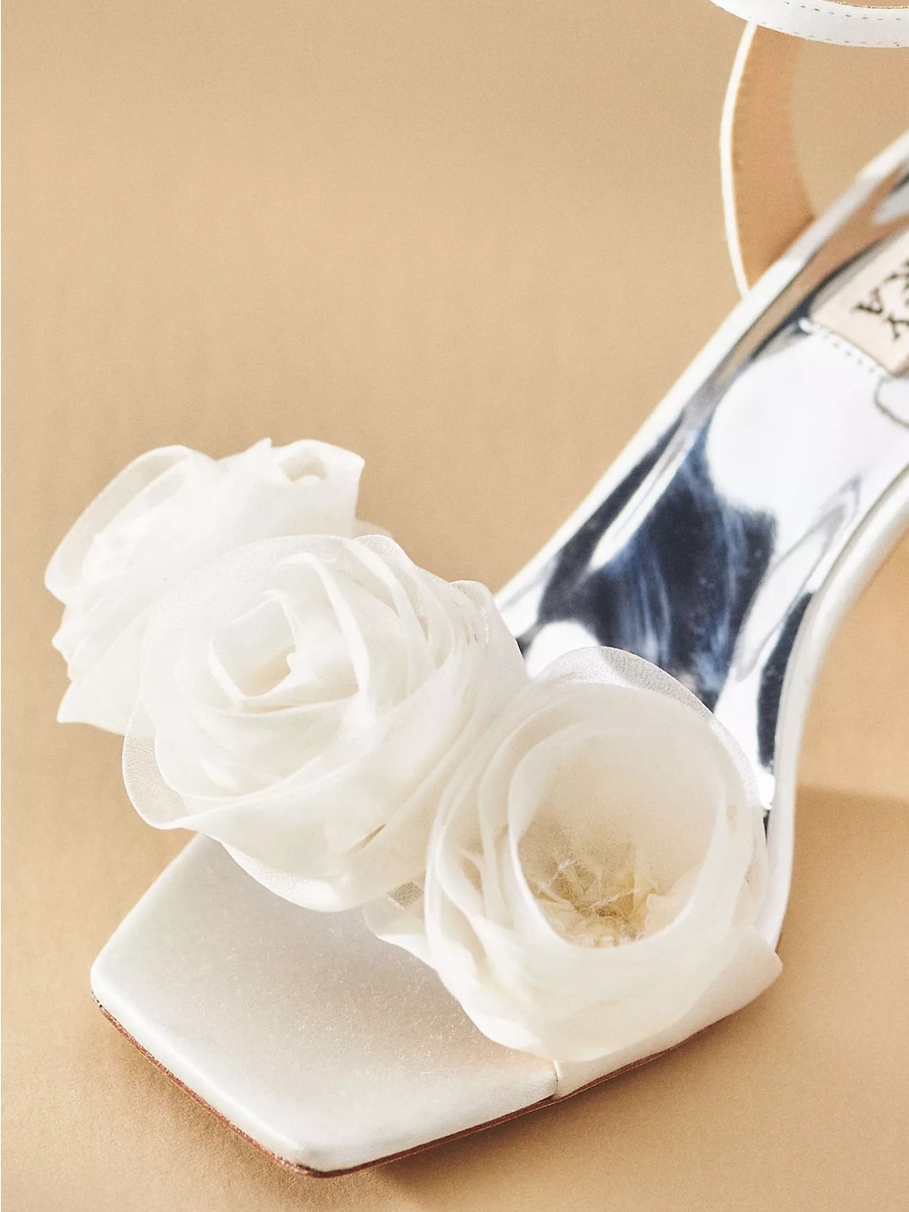 Badgley Mischka Carli Tulle Rose Heeled Sandals